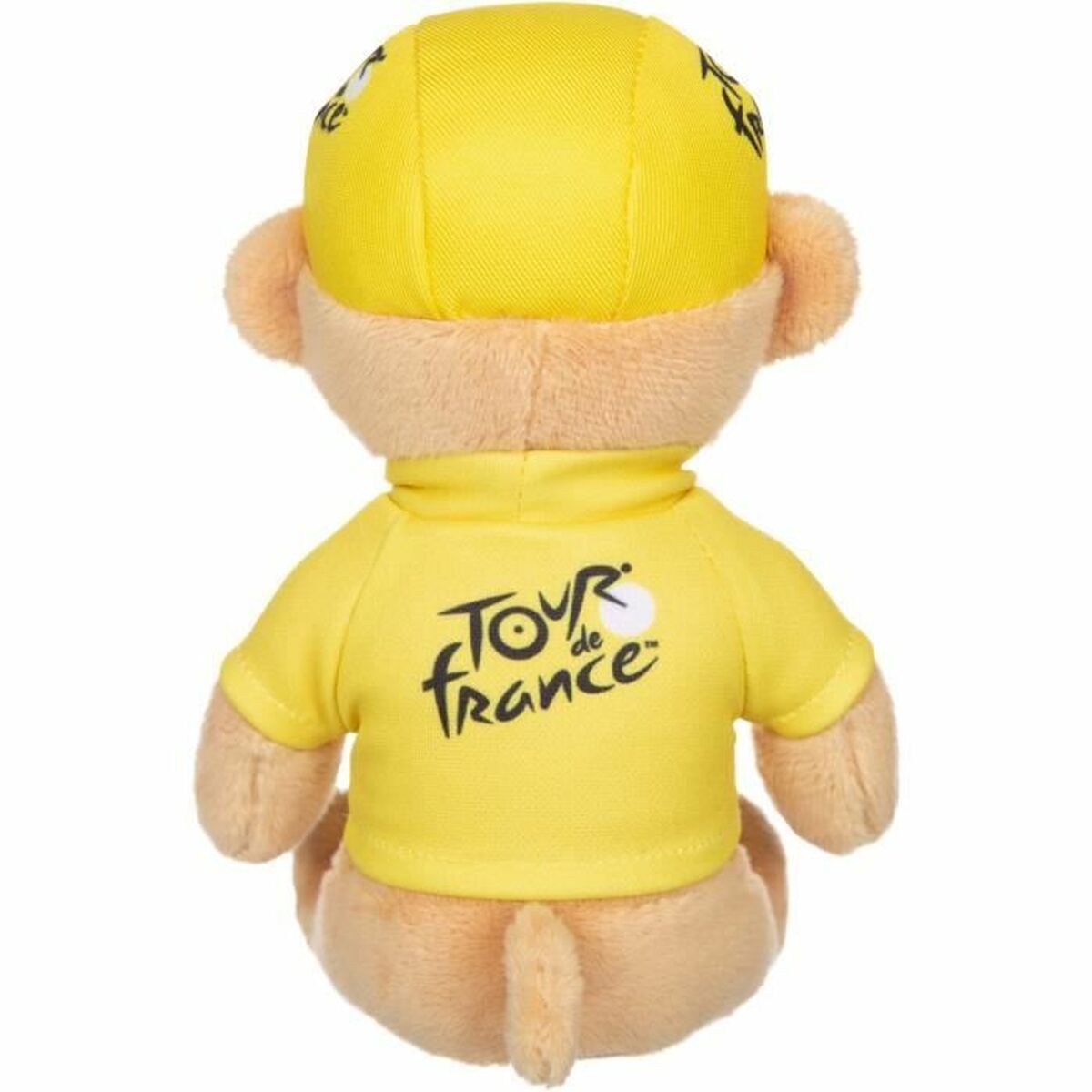 Peluche du Tour de France de dos avec son maillot jaune