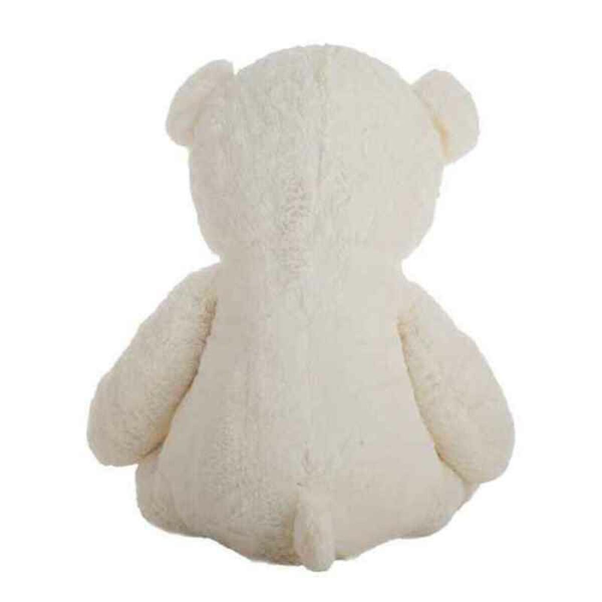 Gros ours en peluche blanc de dos