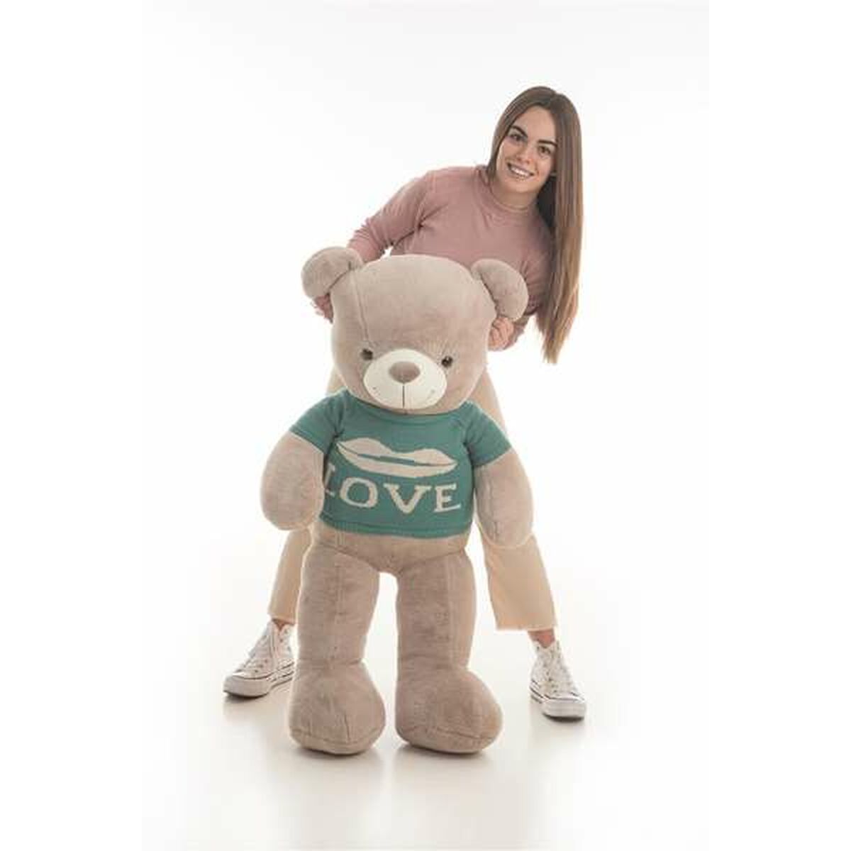 ours geant peluche de 115cm avec un t-shirt love