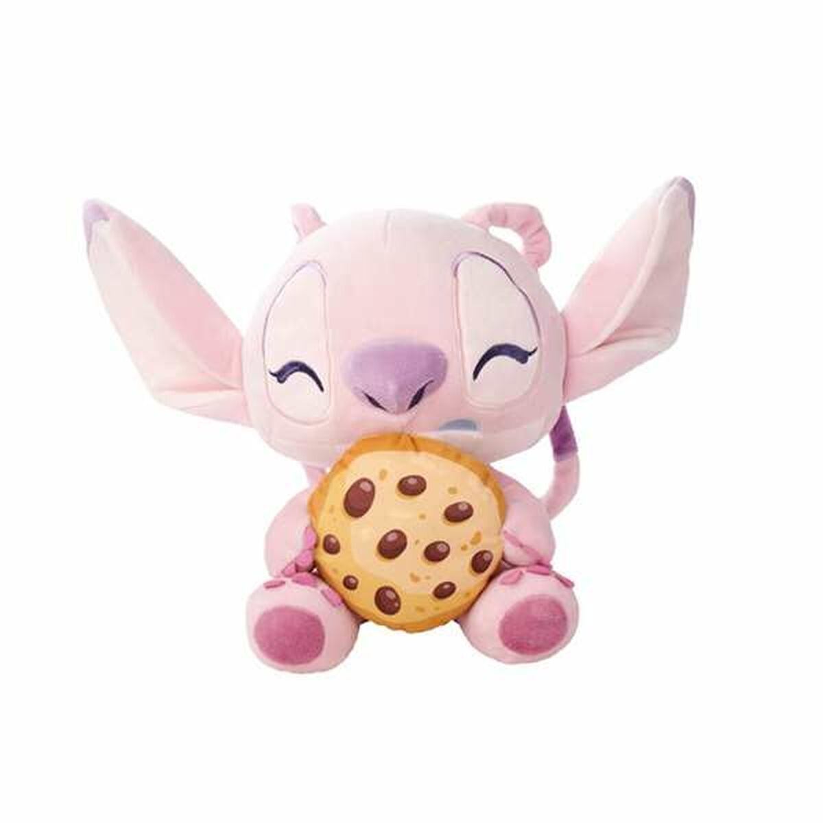 peluche angel stitch avec une tarte entre les pattes