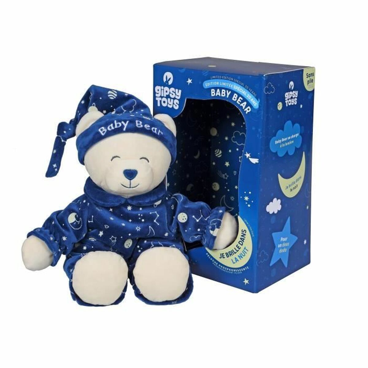 Peluche phosphorescente qui brille la nuit