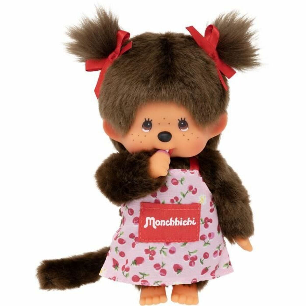 kiki peluche singe avec des noeuds rouge