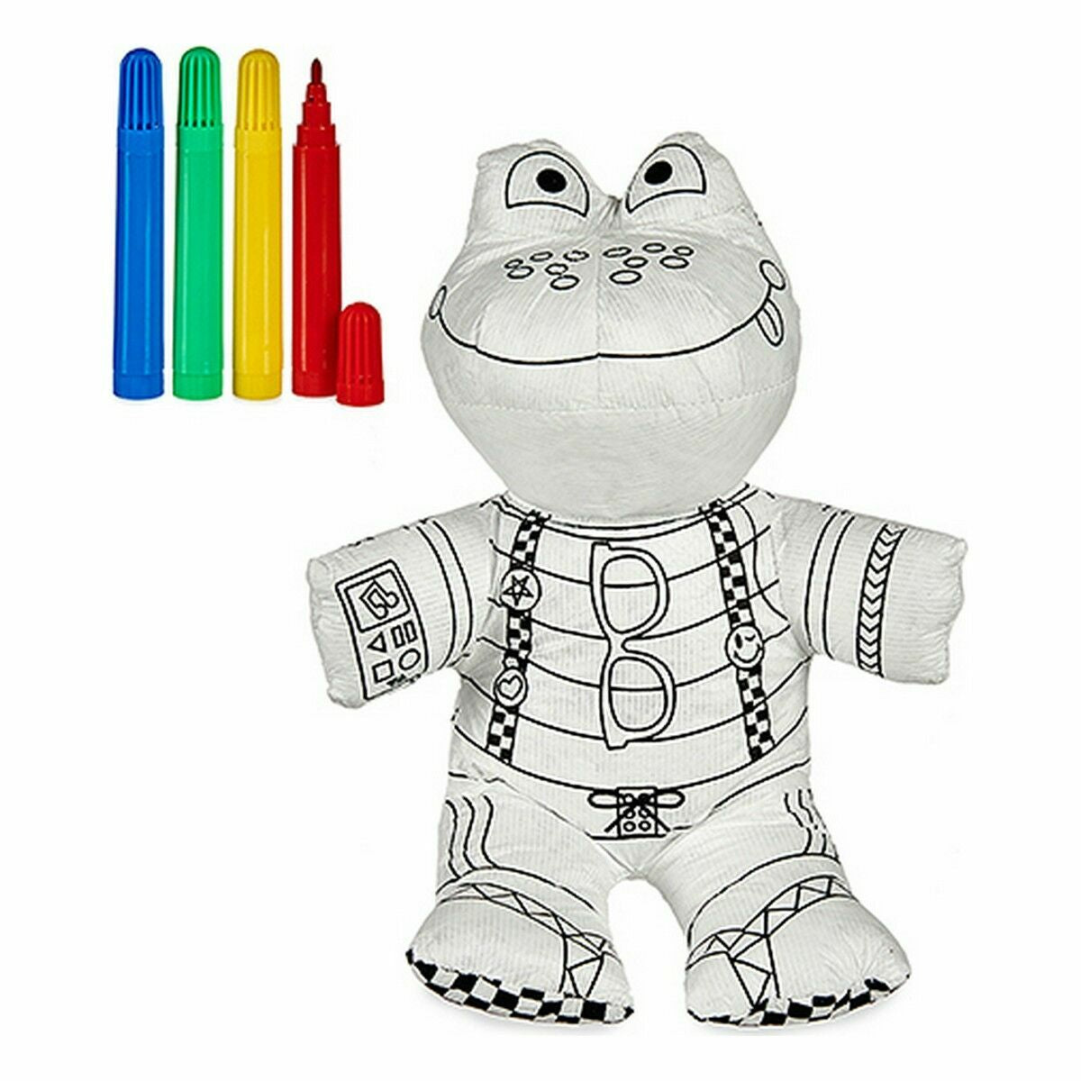 peluche à colorier en forme de grenouille