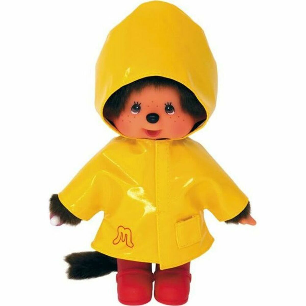 Peluche kiki habillée de son cahouet jaune