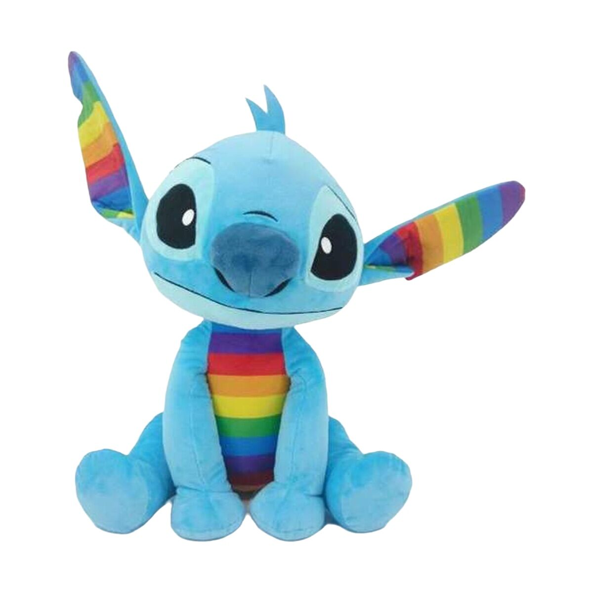 peluche stitch aux couleurs de l'arc-en-ciel de 25cm
