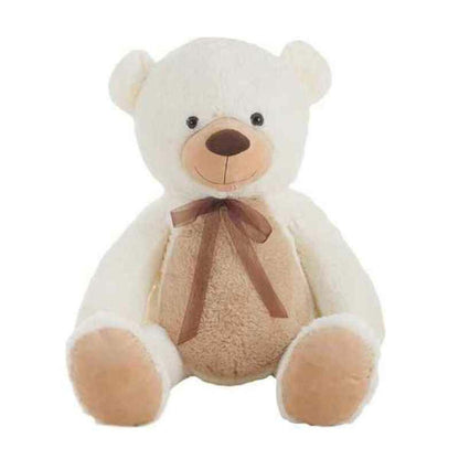 Gros ours en peluche beige et blanc 