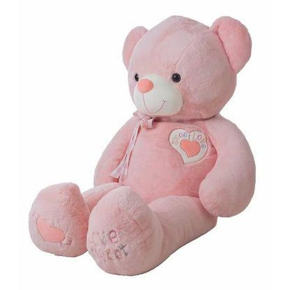 Ours peluche rose pour enfant assis