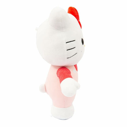 Peluche Hello Kitty en Salopette rose de profil droit