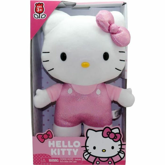 Peluche Hello Kitty en Salopette rose satinée