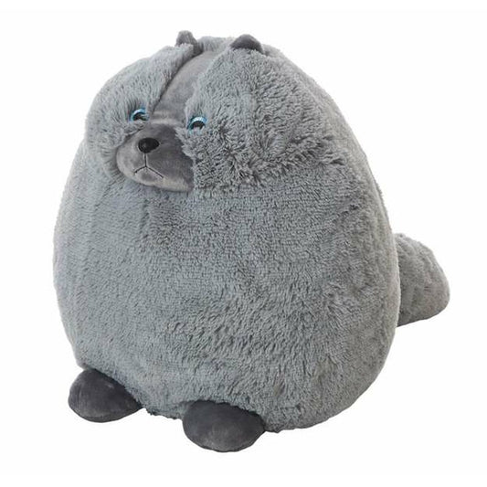 Peluche chat tout gris et rond