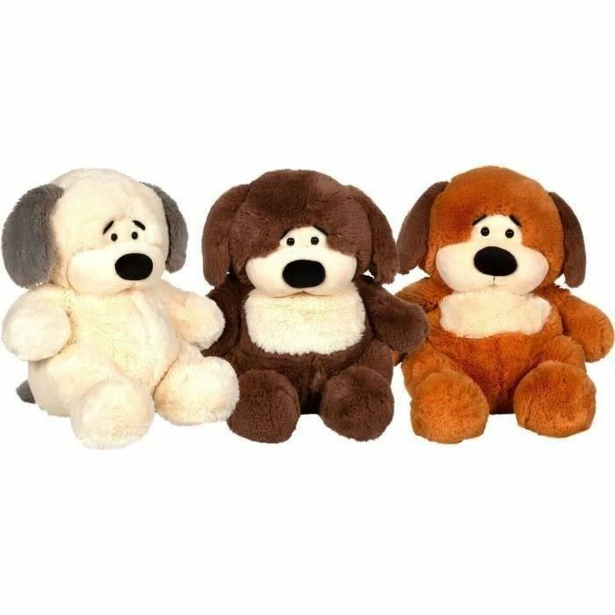 les trois couleurs du chien peluche chubby dog