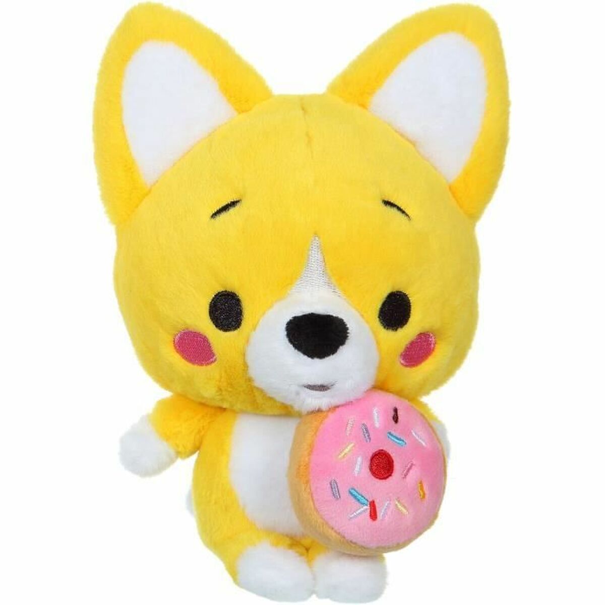 kawaii peluche corgi avec un donut