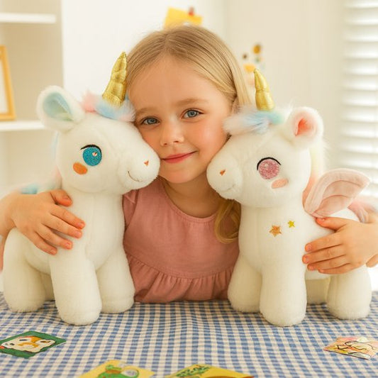Licorne peluche en duo
