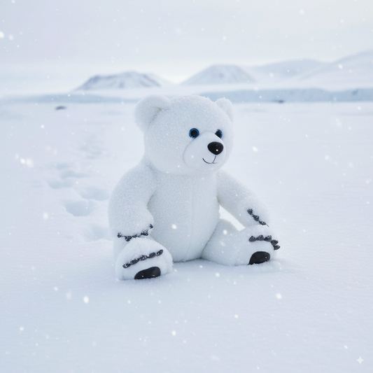 ours blanc en peluche polaire dans la neige