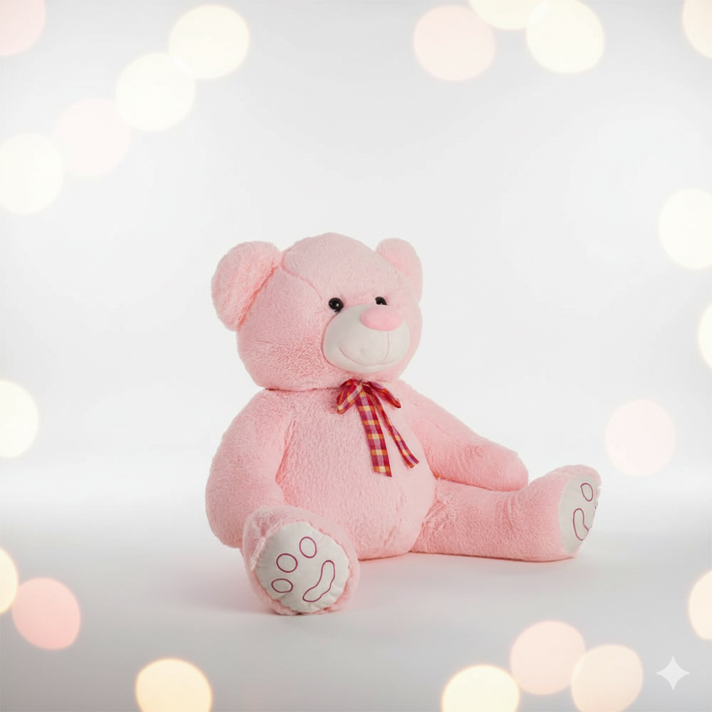 ours en peluche geante rose de 115cm