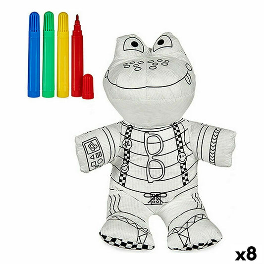 peluche à colorier grenouille avec ses 4 feutres