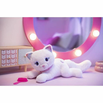 peluche chat allongée