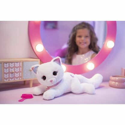 peluche chat avec sa brosse