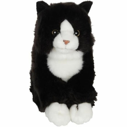 Peluche chat noir avec ventre blanc