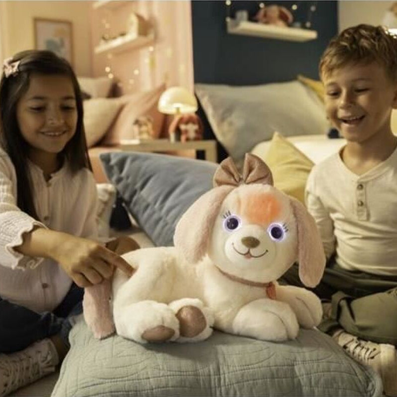 peluche chien puppy bella avec des enfants