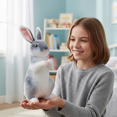 Peluche lapin debout