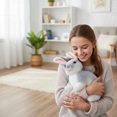Peluche lapin doux