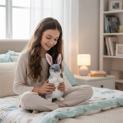Peluche lapin gentil