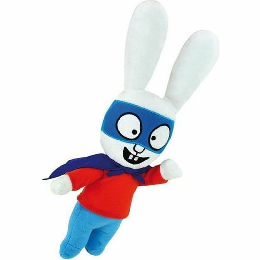peluche simon le lapin en super héro