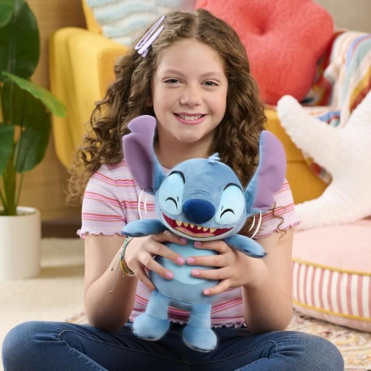 peluche stitch bleu à secouer