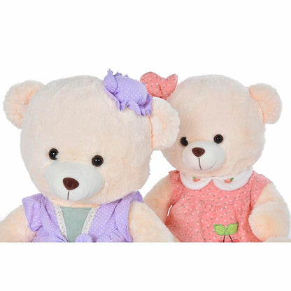 2 peluches adorable, une rose et une mauve