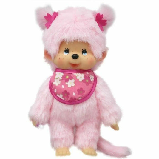 singe peluche kiki rose clair