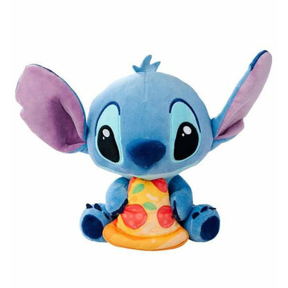 stitch peluche avec une part de pizza