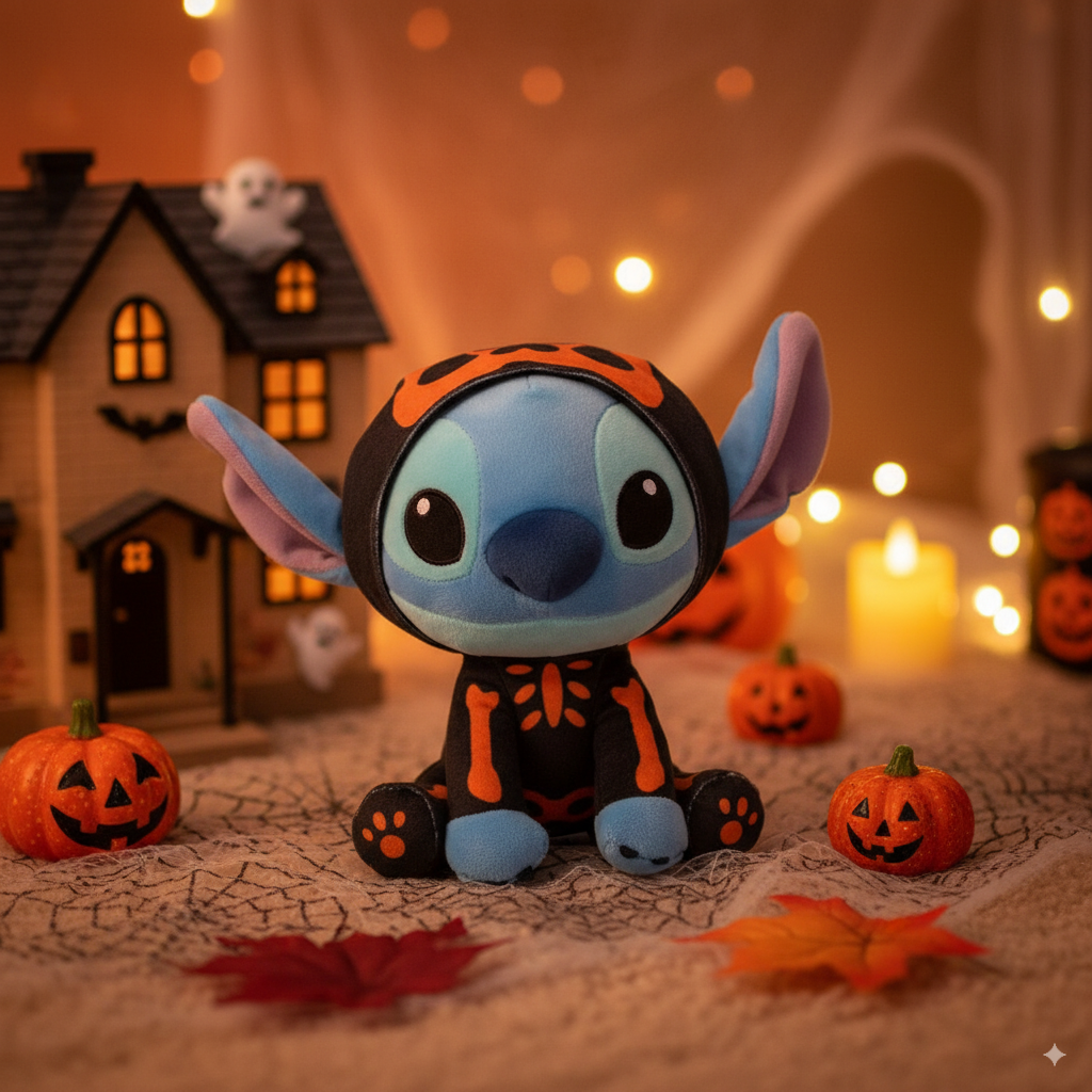 stitch peluche avec un déguisement Halloween